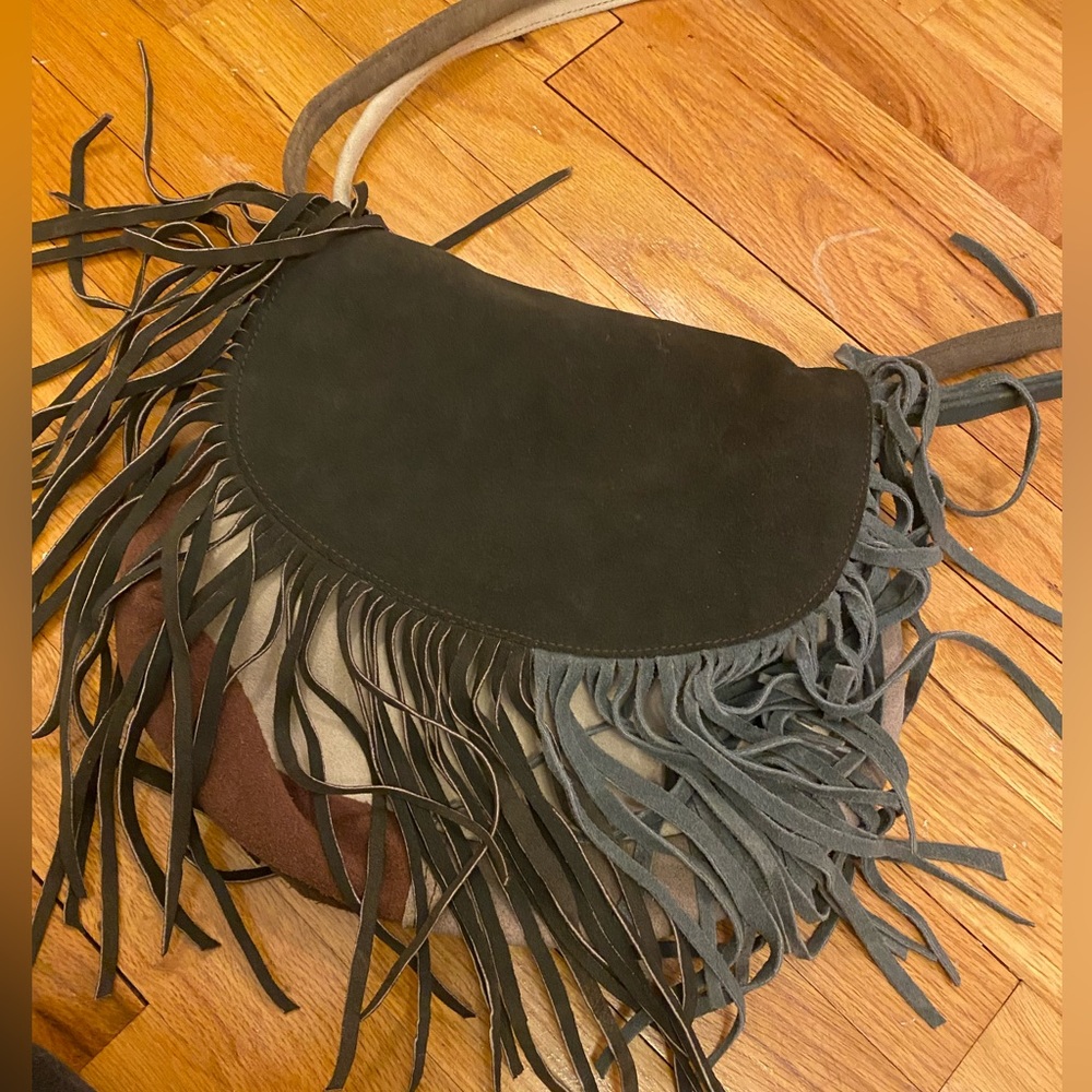 Suede multicolored crossbody